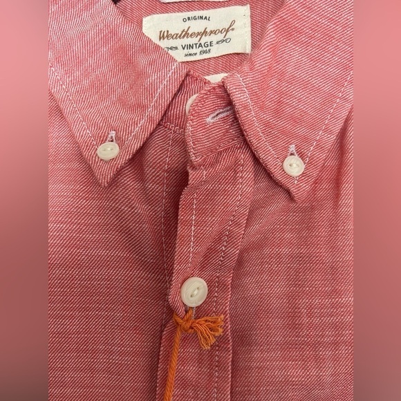 Weatherproof Vintage shirt short sleeves Solid Country Twill Shirt in Cranberry - Picture 9 of 12